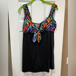 Longitude tie front swim dress